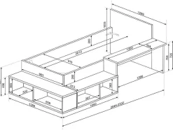 Vente-unique Kinderbed-Hoogslaper 90 X 200 Cm Met Opbergruimte En Bureau - Kleur: Naturel En Antraciet - Rigali
