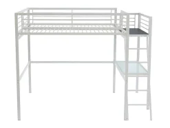 Vente-unique Kinderbed Hoogslaper-Hoogslaper Casual Ii - 140 X 190 Cm - Met Bureau - Wit