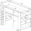 Vente-unique Kinderbed Hoogslaper-Hoogslaper Gamer Noah Met Bureau En Opbergruimtes - 90 X 200 Cm - Met Led'S - Antraciet En Rood