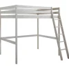 Vente-unique Kinderbed Hoogslaper-Hoogslaper Gedeon - 140 X 190 Cm - Massief Grenen - Gebleekt
