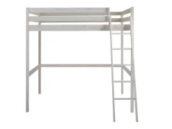 Vente-unique Kinderbed Hoogslaper-Hoogslaper Gedeon - 140 X 190 Cm - Massief Grenen - Gebleekt