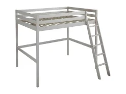 Vente-unique Kinderbed Hoogslaper-Hoogslaper Gedeon - 140 X 190 Cm - Massief Grenen - Gebleekt