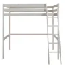 Vente-unique Kinderbed Hoogslaper-Hoogslaper Gedeon Ii - 140 X 190 Cm - Massief Grenen - Gebleekt + Matras