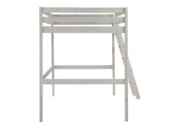 Vente-unique Kinderbed Hoogslaper-Hoogslaper Gedeon Ii - 140 X 190 Cm - Massief Grenen - Gebleekt + Matras