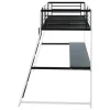 Vente-unique Kinderbed Hoogslaper-Hoogslaper Malicia - Bed 90 X 190 Cm - Ingebouwd Bureau - Zwart En Wit