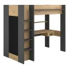 Vente-unique Kinderbed Hoogslaper-Hoogslaper Met Bureau En Kast - 90X200Cm - Naturel En Antraciet - Auckland