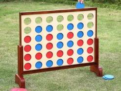 Vente-unique Spel Voor Buiten-Houten Reuze-Bordspel - 4 Op Een Rij - L79 X H72 Cm - Toupsi