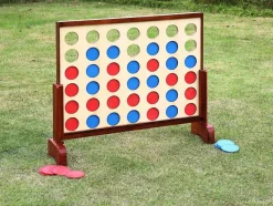 Vente-unique Spel Voor Buiten-Houten Reuze-Bordspel - 4 Op Een Rij - L79 X H72 Cm - Toupsi