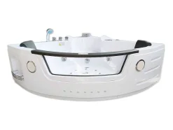 ELITESHOPPING Massagebad-Hydromassage Chromotherapiebad 140 X 140 Cm Met Verwarming En Dubbele Pomp 20 Jets Camelia