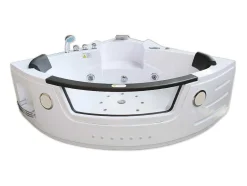 ELITESHOPPING Massagebad-Hydromassage Chromotherapiebad 140 X 140 Cm Met Verwarming En Dubbele Pomp 20 Jets Camelia