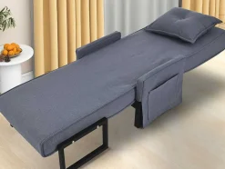 Vente-unique Uitklapbare Fauteuil-3-In-1 Converteerbare Fauteuil In Stof - Grijs