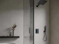 Shower & Design Douchekolom-Inbouw Douche Met Thermostatische Mengkraan En Vaste Wandhouder - Mat Zwart - Terek