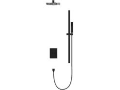 Shower & Design Douchekolom-Inbouwdoucheset Met Thermostatische Mengkraan En Verstelbare Wandhouder - Mat Zwart - Terek