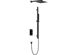 Shower & Design Douchekolom-Inbouwdoucheset Met Thermostatische Mengkraan En Verstelbare Wandhouder - Mat Zwart - Terek
