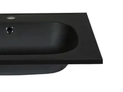 Shower & Design Wastafel-Inbouwwastafel In Hars Met Steenlook - Zwart - L60 X B46 Cm - Okiwa