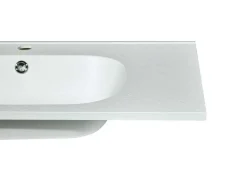 Shower & Design Wastafel-Inbouwwastafel In Hars Met Steenlook - Wit - L80 X B46 Cm - Okiwa