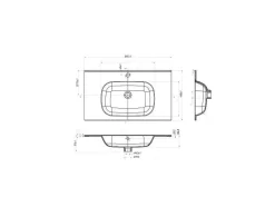 Shower & Design Wastafel-Inbouwwastafel In Hars Met Steenlook - Wit - L80 X B46 Cm - Okiwa