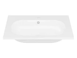 Shower & Design Wastafel-Inbouwwastafel Van Hars Met Steeneffect - Wit - L60 X B46 Cm - Okiwa