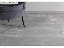 Vente-unique Woonkamertapijt-Indra Vloerkleed 300X200 Cm Viscose Grijs.
