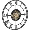Vente-unique Wandklok-Industriele Wandklok - D80 Cm - Metaal - Zwart En Goudkleurig - Karial