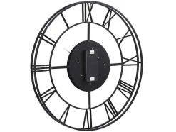 Vente-unique Wandklok-Industriele Wandklok - D80 Cm - Metaal - Zwart En Goudkleurig - Karial