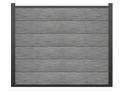 EXPERTLAND Afscherming En Omheining-Ingraafbare Omheining H156 Cm - Set 6 Composietplaten + 2 Lichtgrijze Palen - Enola