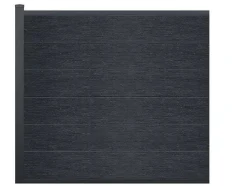EXPERTLAND Afscherming En Omheining-Ingraafbare Omheining H156 Cm - Set 6 Composietplaten + 1 Antracietkleurige Paal - Enola