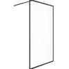 Shower & Design Douchewand-Inloopdouchescherm - 120 X 200 Cm - Mat Zwart - Gehard Glas - Amberi