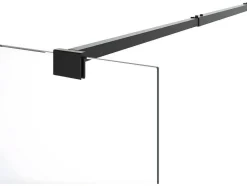 Shower & Design Douchewand-Inloopdouchescherm Met Handdoekhouder - 120 X 200 Cm - Mat Zwart - Gehard Glas - Kristen