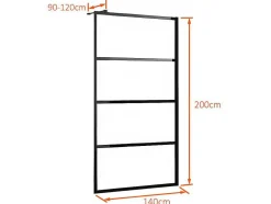 Shower & Design Douchewand-Inloopdouchewand Inaya In Industriele Stijl - 140X200 Cm