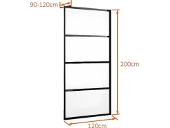 Shower & Design Douchewand-Inloopdouchewand Inaya In Industriele Stijl - 120X200 Cm