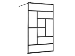 Shower & Design Douchewand-Inloopdouchewand Industriele Stijl Sefana - 140X200 Cm - Zwart