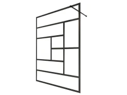 Shower & Design Douchewand-Inloopdouchewand Industriele Stijl Sefana - 140X200 Cm - Zwart