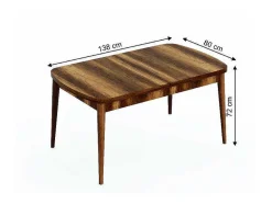 Homemania Eettafel-Irmak Tafel, Walnoot, 178X80X72 Cm, Epikasa