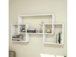 EPIKASA Boekenkast & Vitrine-Isabel Plank, Wit, 150X22X75 Cm,