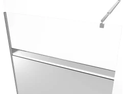 Shower & Design Douchewand-Italiaanse Douchewand Mat Zwart Met Spiegeleffect - 120 X 200 Cm - Zenado
