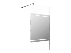 Shower & Design Douchewand-Italiaanse Douchewand Mat Zwart Met Spiegeleffect - 120 X 200 Cm - Zenado