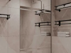 Shower & Design Douchewand-Italiaanse Douchewand Mat Zwart Met Spiegeleffect - 120 X 200 Cm - Zenado