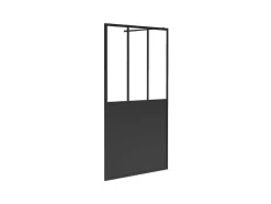 Shower & Design Douchewand-Italiaanse Douchewand Mat Zwart Met Werkplaatsstijl - 140 X 200 Cm - Urbanik