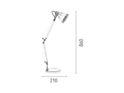 EPIKASA Lamp-Jerona Tafellamp, Blauw, Chroom, 21X21X86 Cm,