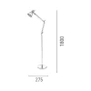 EPIKASA Staande Lamp-Jerona Vloerlamp, Blauw, Chroom, 27,5X27,5X180 Cm,
