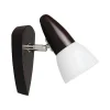 EPIKASA Wandlamp-Julia Wandlamp, Wenge, Chroom, Wit, 14,5X9,5X16 Cm,
