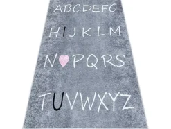 RugsX Kindervloerkleed-Junior 52106.801 Tapijt Wasbaar Alfabet Voor Kinderen Antislip - Grijs 120X170 Cm