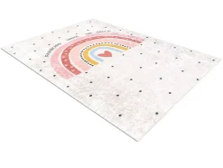 RugsX Kindervloerkleed-Junior 51300.802 Tapijt Wasbaar Regenboog, Stippen Voor Kinderen Antis 160X220 Cm