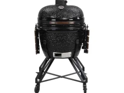 Vente-unique Buitenkeuken-Kamado-Houtskoolbarbecue Van Keramiek En Bamboe 67 X 85 X 120 Cm - Ayumi