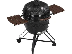 Vente-unique Buitenkeuken-Kamado-Houtskoolbarbecue Van Keramiek En Bamboe 67 X 85 X 120 Cm - Ayumi