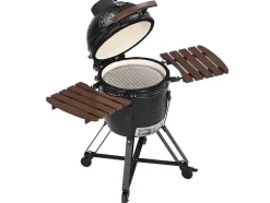 Vente-unique Buitenkeuken-Kamado-Houtskoolbarbecue Van Keramiek En Bamboe 45 X 63 X 105 Cm - Izaki