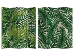 OZAIA Kamerscherm-Kamerscherm Bedrukt 4 Delen Tropische Bladeren Greeny - 161 X 180 Cm
