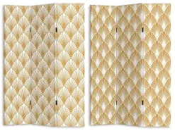 OZAIA Kamerscherm-Kamerscherm Met Art-Decoprint 3 Delen Luxor - Mdf - L.120 X H.180 Cm - Goudkleurig