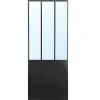 OZAIA Kamerscherm-Kamerscherm Met Spiegel Coventry - Industriele Stijl - Metaal - H180Xl122Cm - Zwart